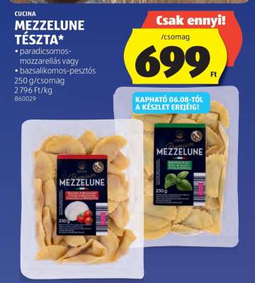 Cucina Mezzelune Tészta