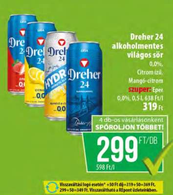 Dreher 24 alkoholmentes világos sör
