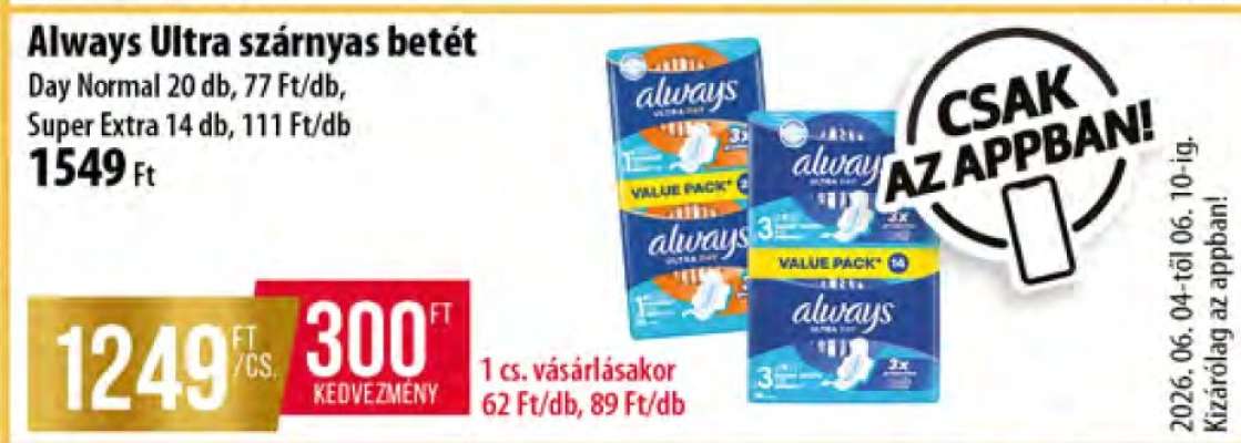 Always Ultra Szárnyas Betét
