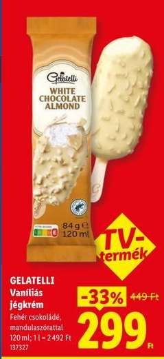 GELATELLI Vaníliás jégkrém