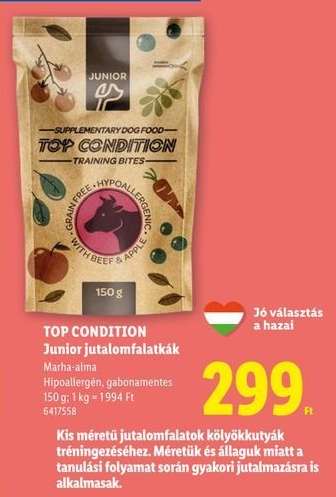 TOP CONDITION Junior jutalomfalatkák
