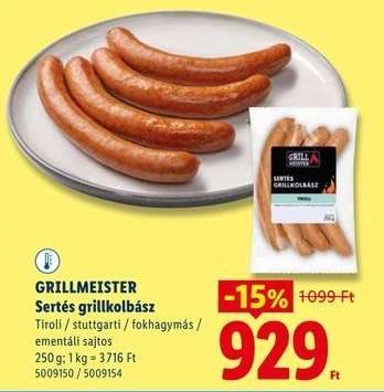 GRILLMEISTER Sertés grillkolbász