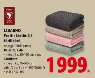 LIVARNO Frottír kéztörlő / törülköző