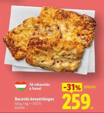 Baconös kenyérlángos