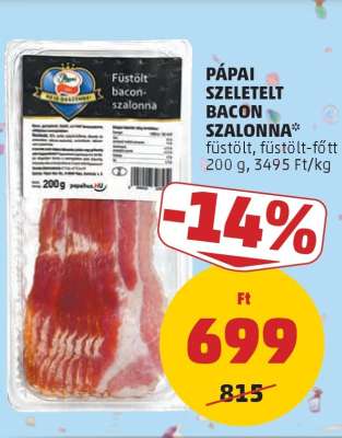 Pápai Szeletelt Bacon Szalonna