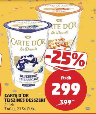 CARTE D'OR TEJSZÍNES DESSZERT