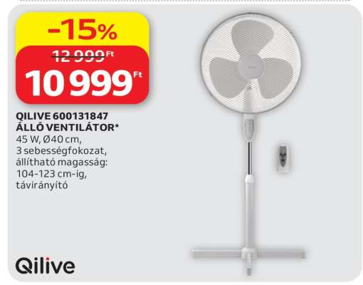 QILIVE 600131847 ÁLLÓ VENTILÁTOR