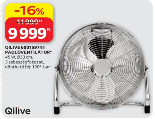 QILIVE 600159744 PADLÓVENTILÁTOR