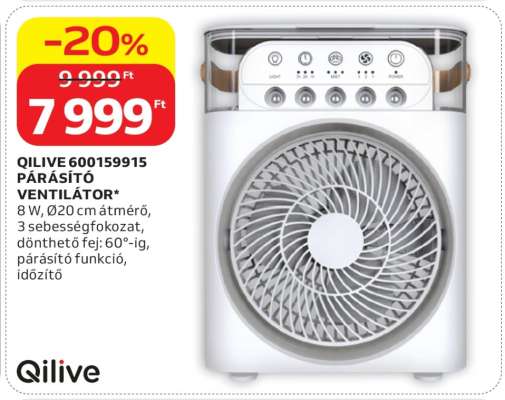 QILIVE 600159915 PÁRÁSÍTÓ VENTILÁTOR