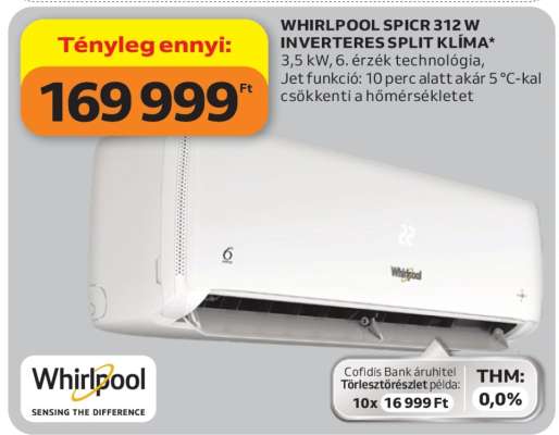 WHIRLPOOL SPICR 312 W INVERTERES SPLIT KLÍMA