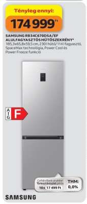 Samsung RB34C670DSA/EF Alulfagyasztós Hűtőszekrény