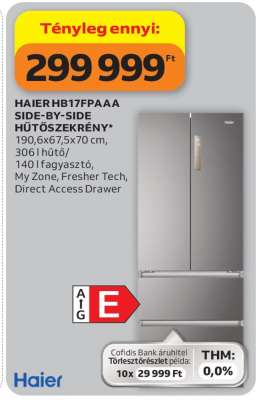 HAIER HB17FPAAA SIDE-BY-SIDE HŰTŐSZEKRÉNY