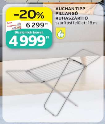 Auchan Tipp Pillangó Ruhaszárító