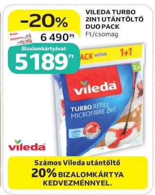 Vileda Turbo 2in1 Utántöltő Duo Pack