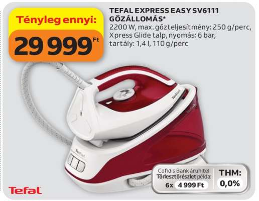 TEFAL EXPRESS EASY SV6111 GŐZÁLLOMÁS