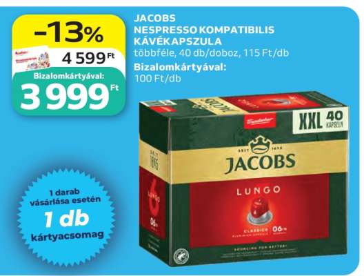 Jacobs Nespresso Kompatibilis Kávékapszula