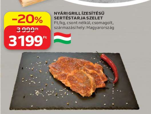 Nyári grill ízesítésű sertéstarja szelet