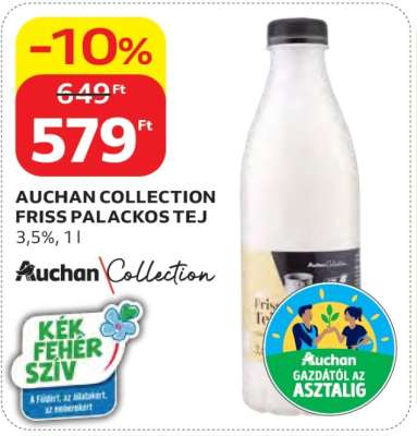 Auchan Collection Friss Palackos Tej