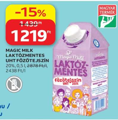 MAGIC MILK LAKTÓZMENTES UHT FŐZŐTEJSZÍN