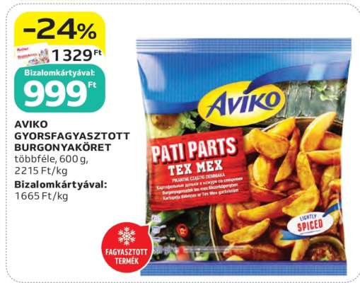 AVIKO GYORSFAGYASZTOTT BURGONYAKÖRET