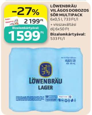 Löwenbräu Világos Dobozos Sör Multipack
