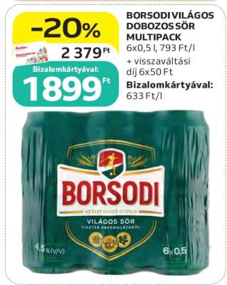 BORSODI VILÁGOS DOBOZOS SÖR MULTIPACK
