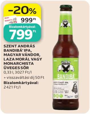 SZENT ANDRÁS BANDIBÁ' IPA, MAGYAR VÁNDOR, LAZA MORÁL VAGY MONARCHISTA ÜVEGES SÖR