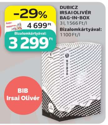 DUBICZ IRSAI OLIVÉR BAG-IN-BOX