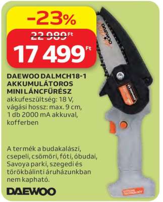 DAEWOO DALMCH18-1 AKKUMULÁTOROS MINI LÁNCFŰRÉSZ