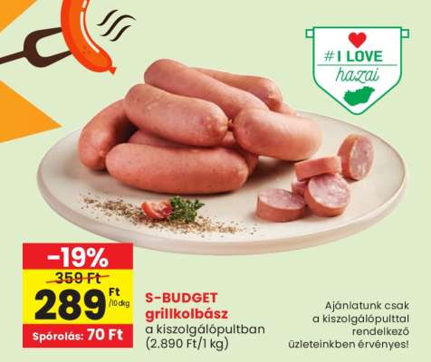 S-BUDGET grillkolbász