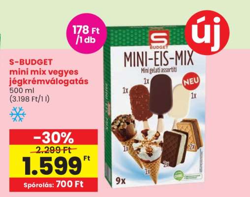 S-BUDGET mini mix vegyes jégkrémválogatás