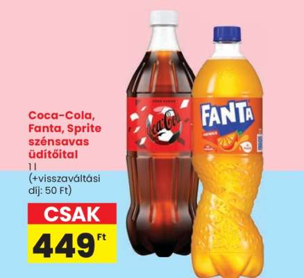 Coca-Cola, Fanta, Sprite szénsavas üdítőital