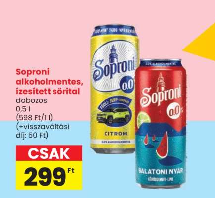Soproni alkoholmentes, ízesített sörital