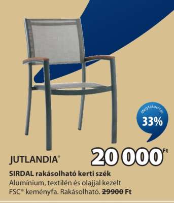 JUTLANDIA SIRDAL rakásolható kerti szék