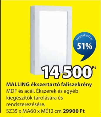 MALLING ékszertartó faliszekrény