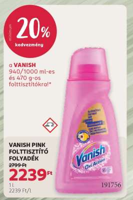 VANISH PINK FOLTTISZTÍTÓ FOLYADÉK