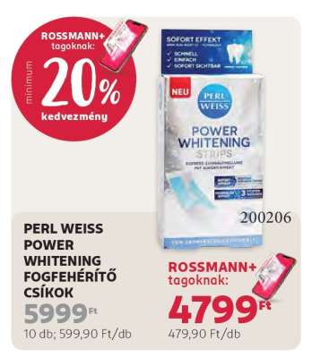 PERL WEISS POWER WHITENING FOGFEHÉRÍTŐ CSÍKOK
