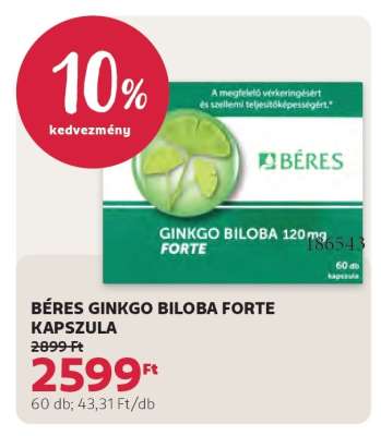 BÉRES GINKGO BILOBA FORTE KAPSZULA