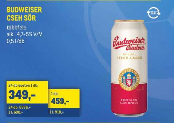 BUDWEISER CSEH SÖR