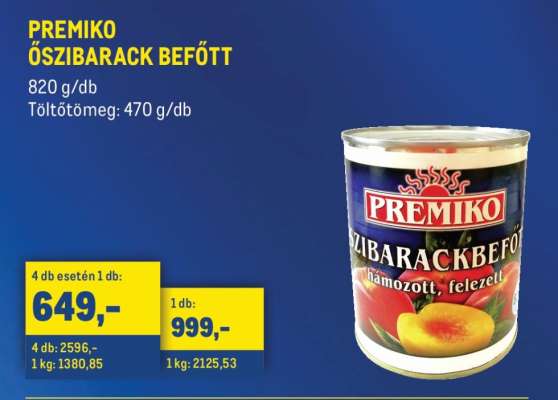 PREMIKO Őszibarack Befőtt