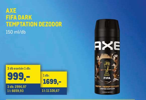 AXE FIFA DARK TEMPTATION DEZODOR