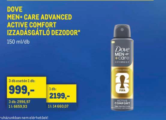 DOVE MEN+CARE ADVANCED ACTIVE COMFORT IZZADÁSGÁTLÓ DEZODOR