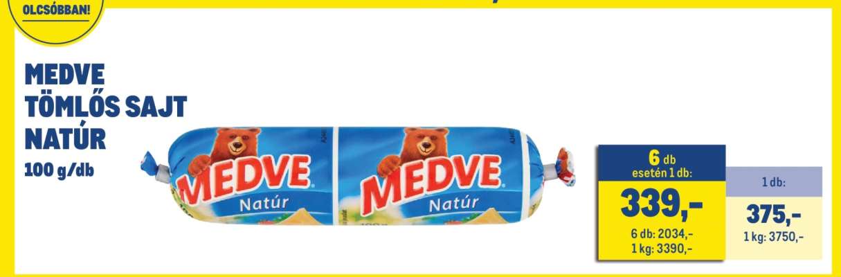 Medve tömlős sajt natúr