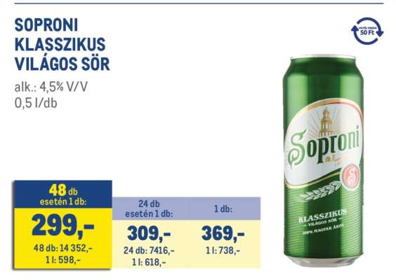 SOPRONI KLASSZIKUS VILÁGOS SÖR