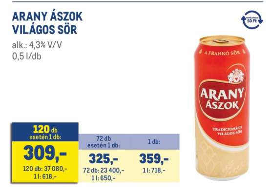 Arany Ászok Világos sör