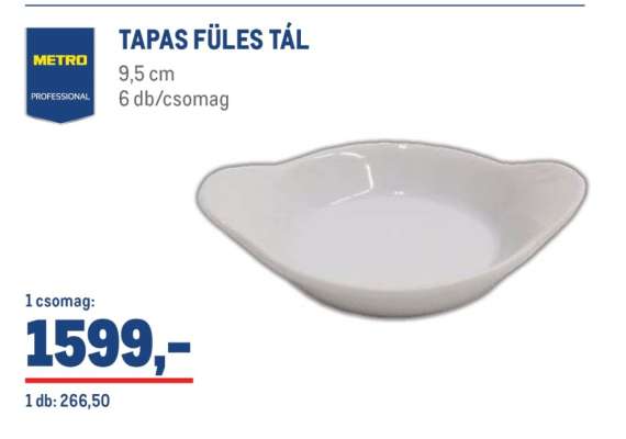 METRO PROFESSIONAL TAPAS FÜLES TÁL
