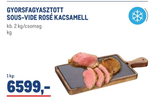 GYORSFAGYASZTOTT SOUS-VIDE ROSÉ KACSAMELL