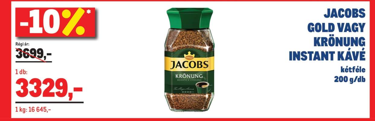 JACOBS GOLD VAGY KRÖNUNG INSTANT KÁVÉ
