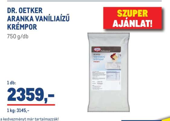 Dr. Oetker Aranka Vaníliaízű Krémpor