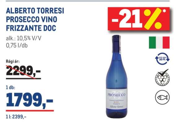 ALBERTO TORRESI PROSECCO VINO FRIZZANTE DOC